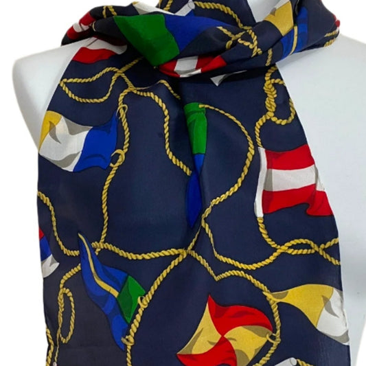 Liz Claiborne Nautical Flags Silk Scarf - Long – 5110