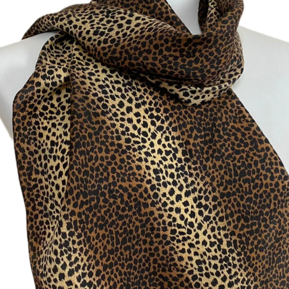 Animal Print Silk Scarf - Long - 5112