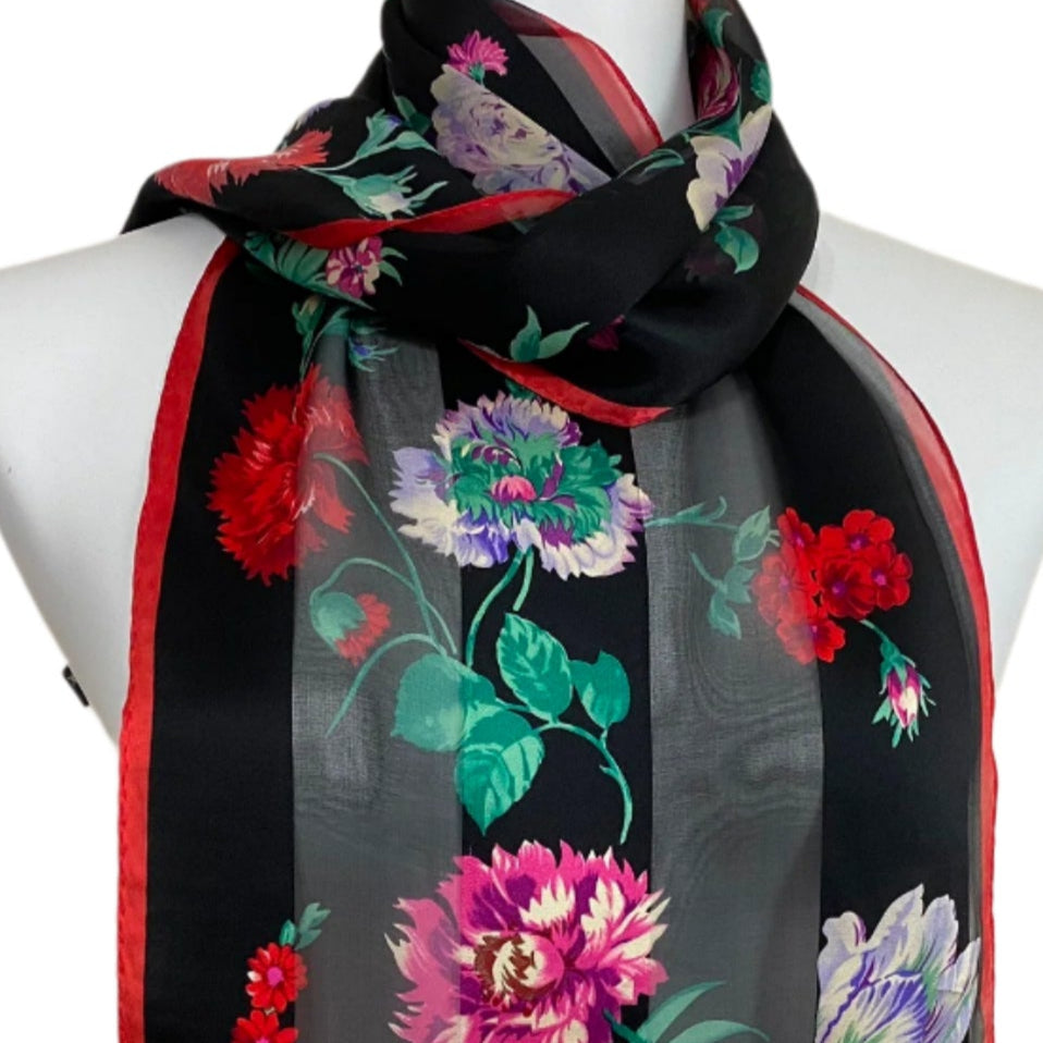 Jones New York Floral Silk Scarf - Long