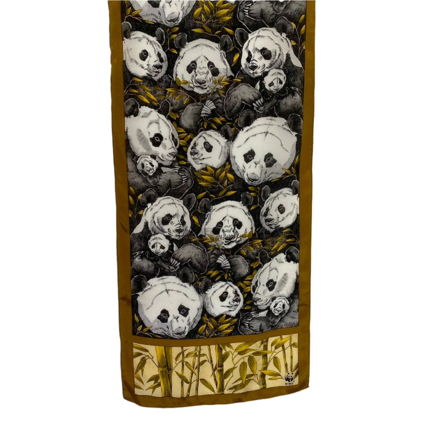 Rare WWF for Vera Panda Art Silk Scarf Long - 5115