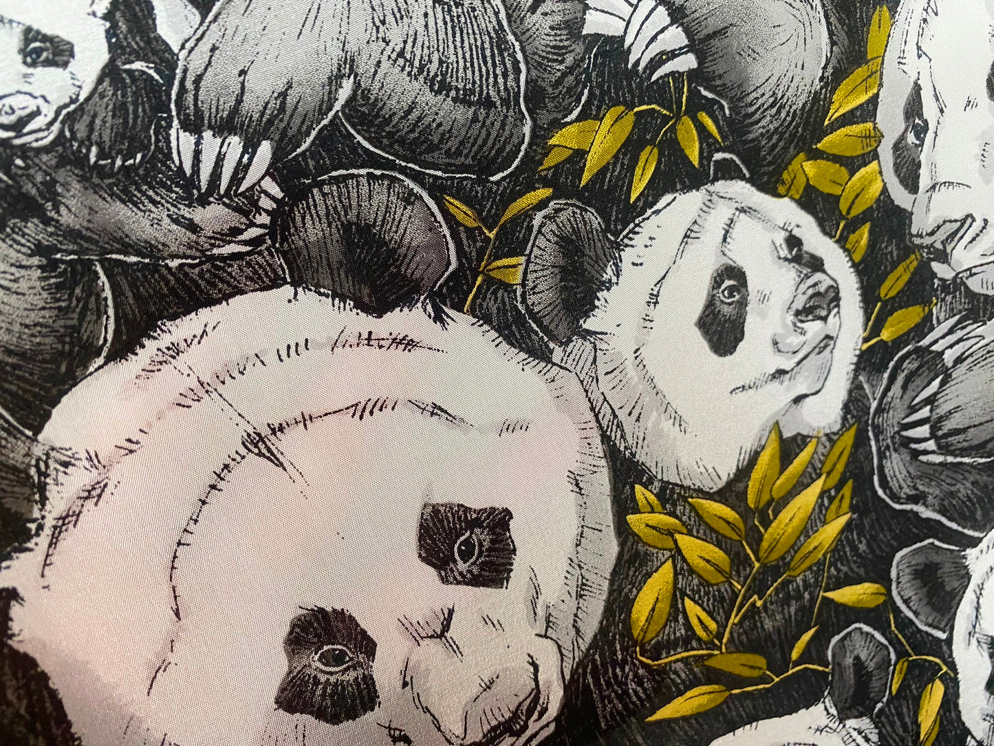 Rare WWF for Vera Panda Art Silk Scarf Long - 5115