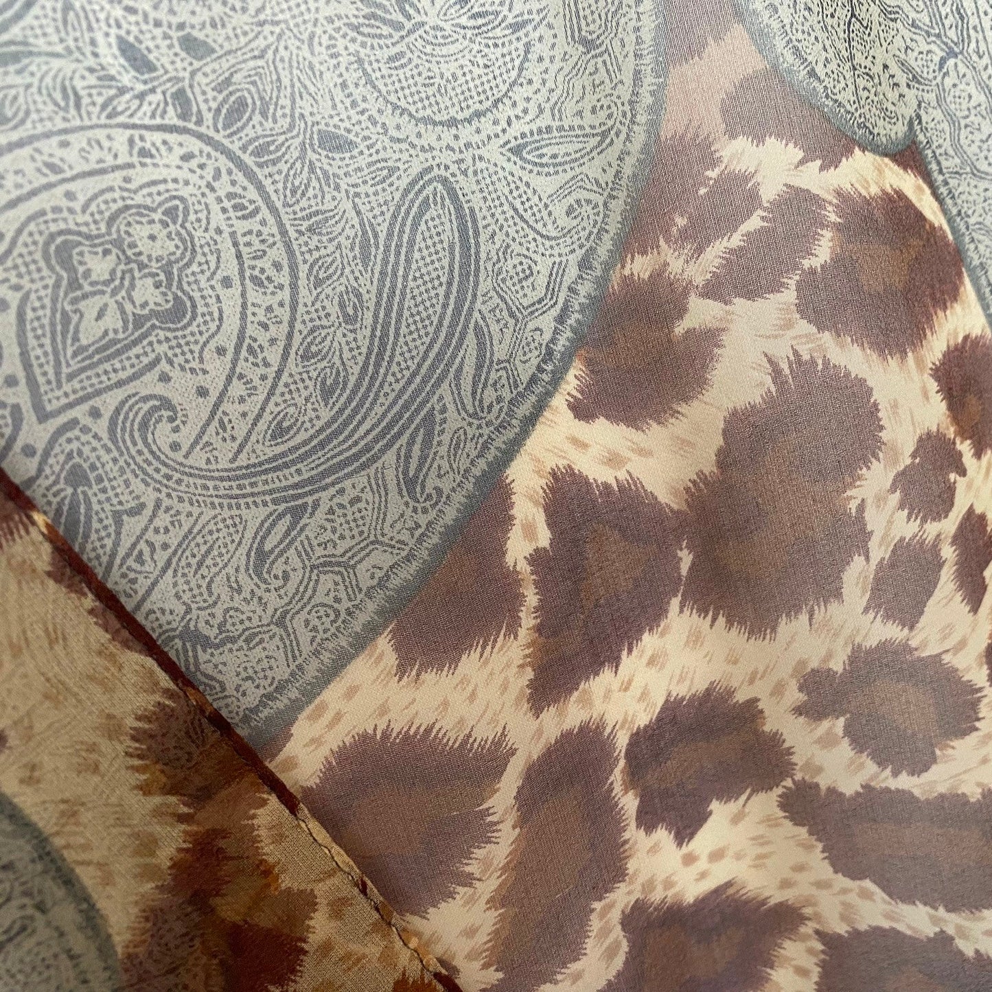 Oscar de la Renta Animal Print Paisley Silk Scarf - Long