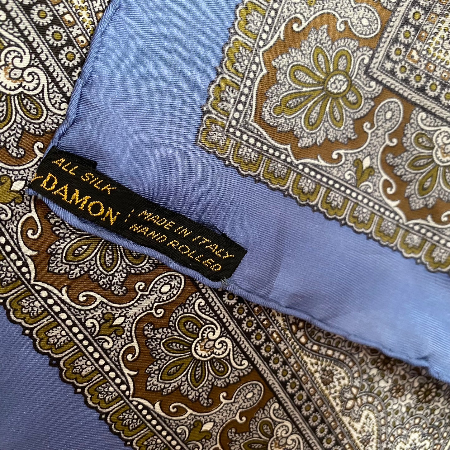 Damon Vintage Silk Pocket Hankie - 18" Square – 5135