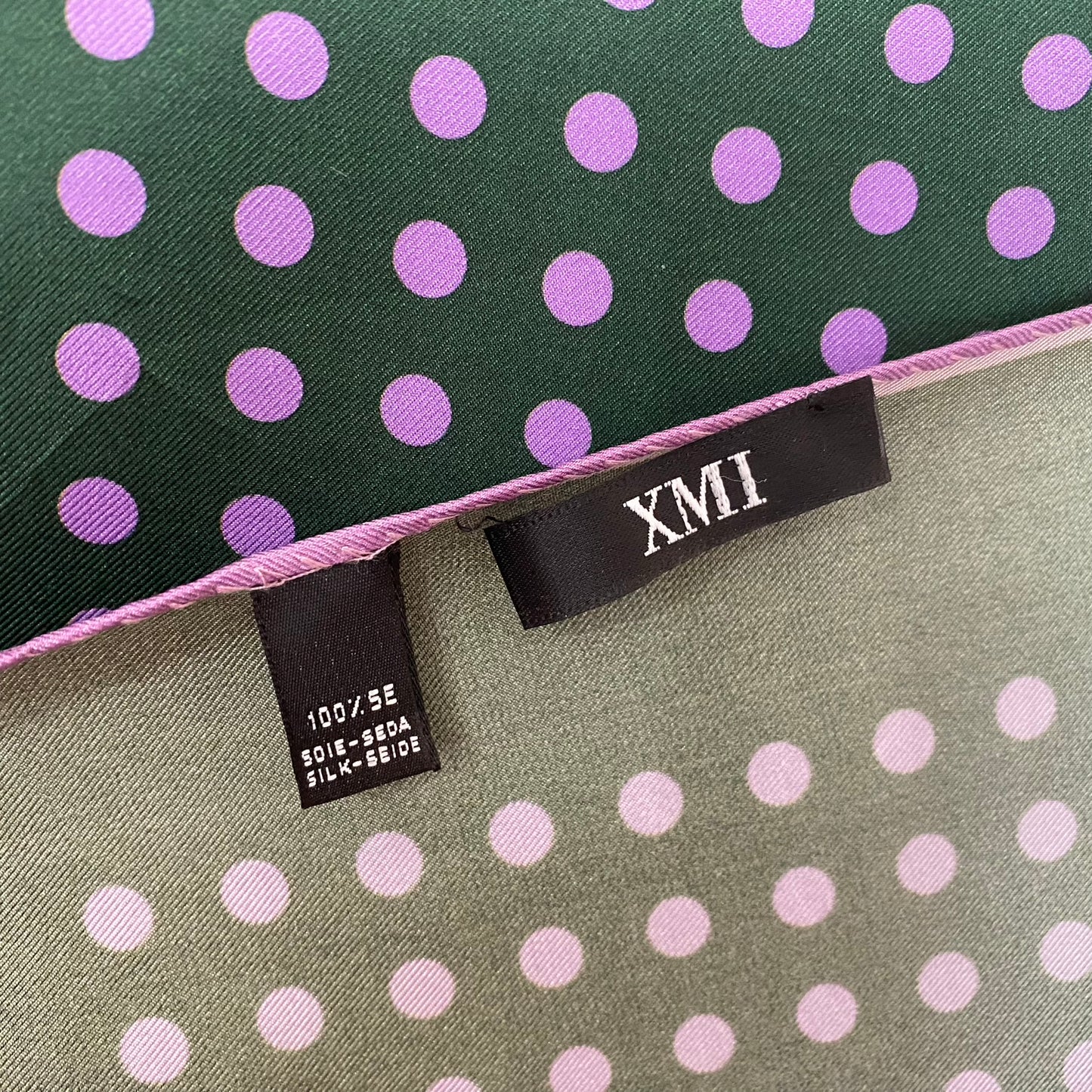 XMI Polka Dot Silk Mens 16" Pocket Hankie - Square - 5139