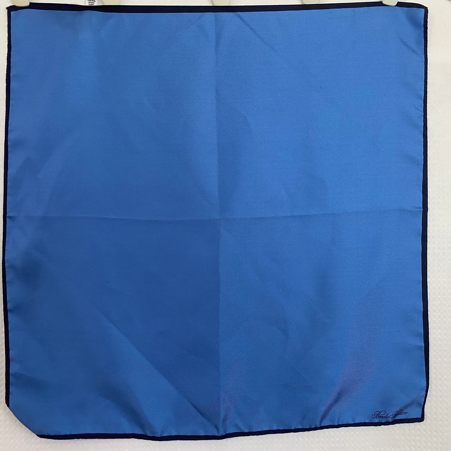 Brooks Brothers Blue Silk Pocket 19" Square Hankie NEW - 5141