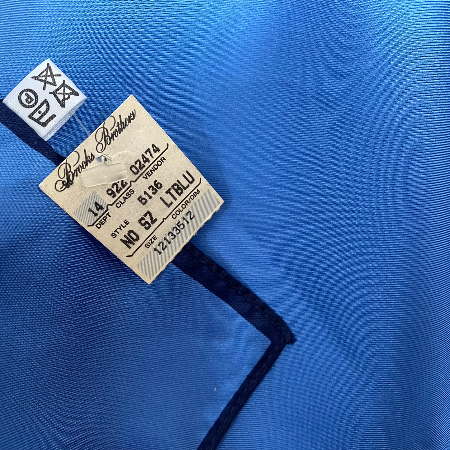Brooks Brothers Blue Silk Pocket 19" Square Hankie NEW - 5141