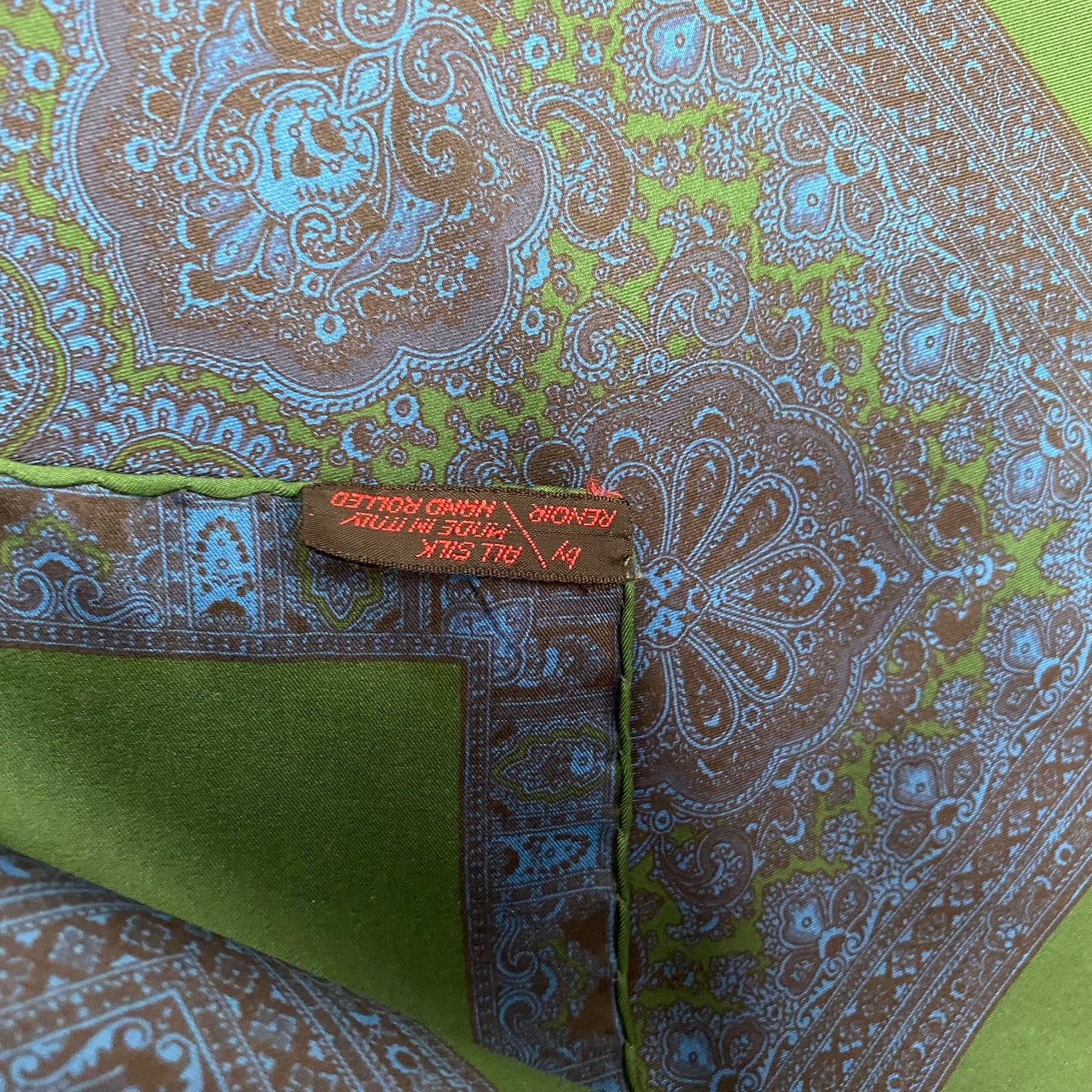 Renoir Intricate Vintage Silk 19" Pocket Square Hankie – 5143