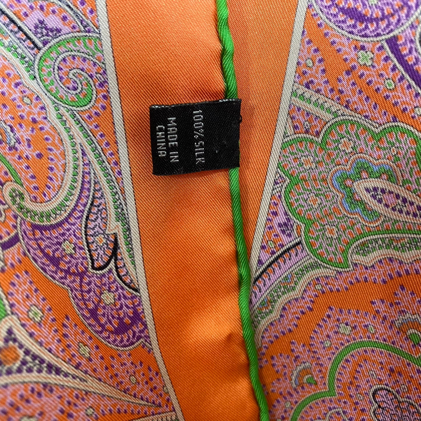 Vintage Paisley Silk 17" Pocket Square Hankie – 5145