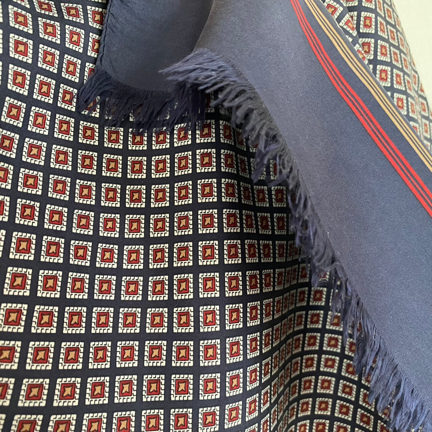 Vintage LANVIN Designer Mens Silk Scarf - 12" x 54" Long - 5152