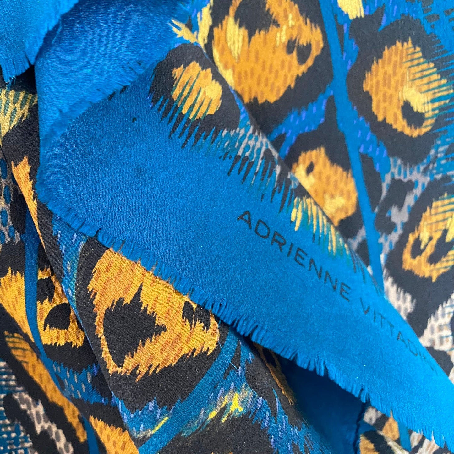 Adrienne Vittadini Animal Print Silk Scarf - Long - 5159