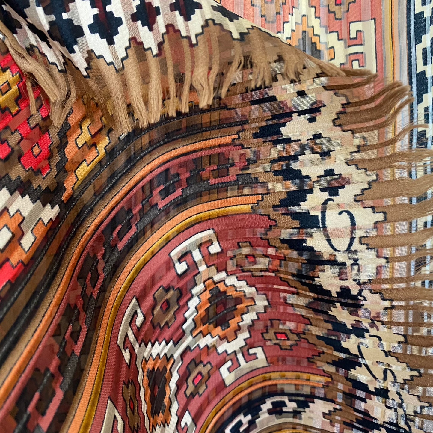 Oscar de la Renta Art Silk Scarf - Long