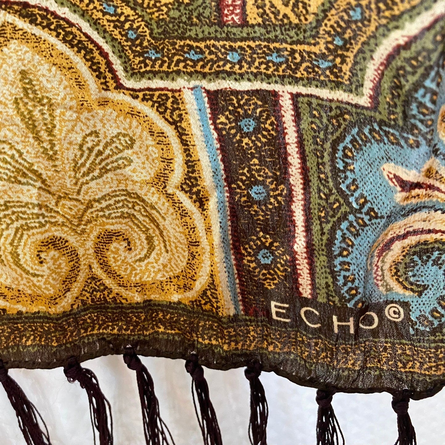 Echo Paisley Art Silk Scarf - Long – 5165