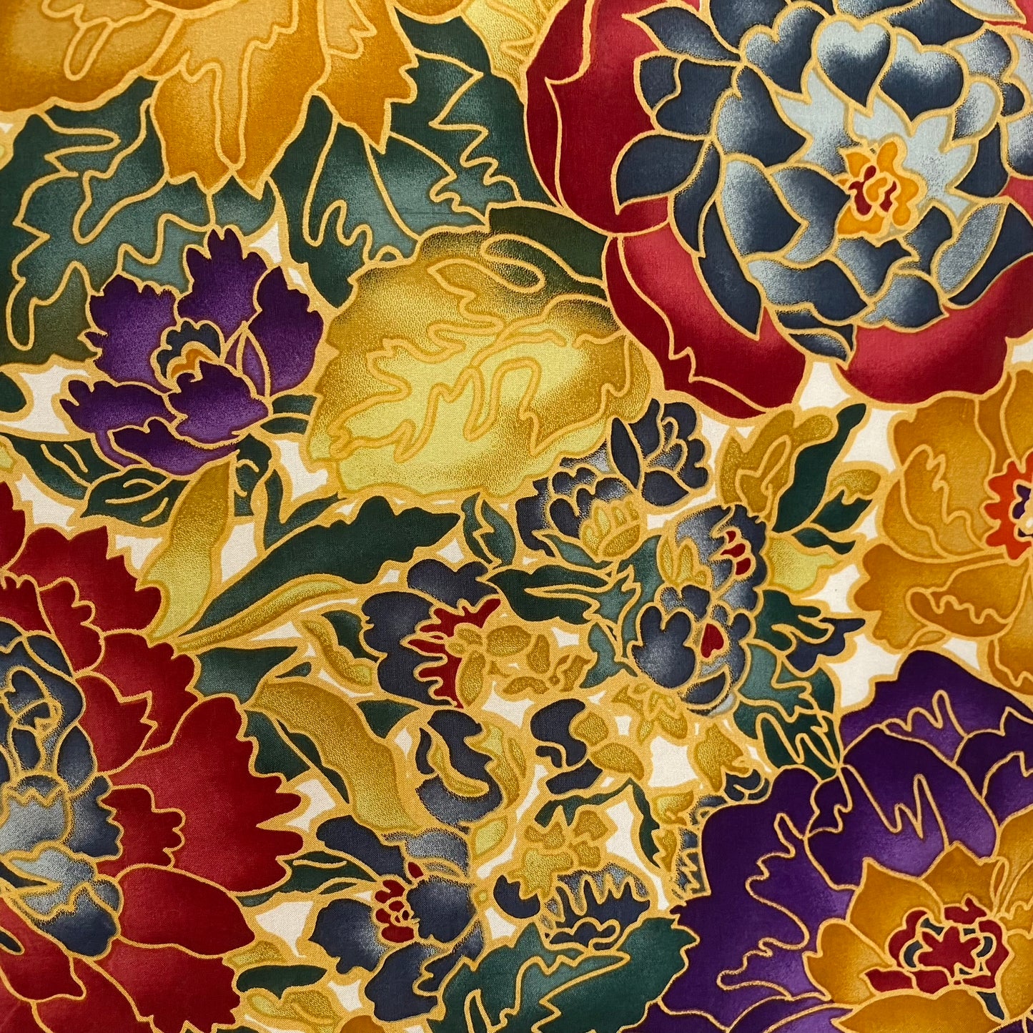 Art Floral Silk Scarf - Long - 5169