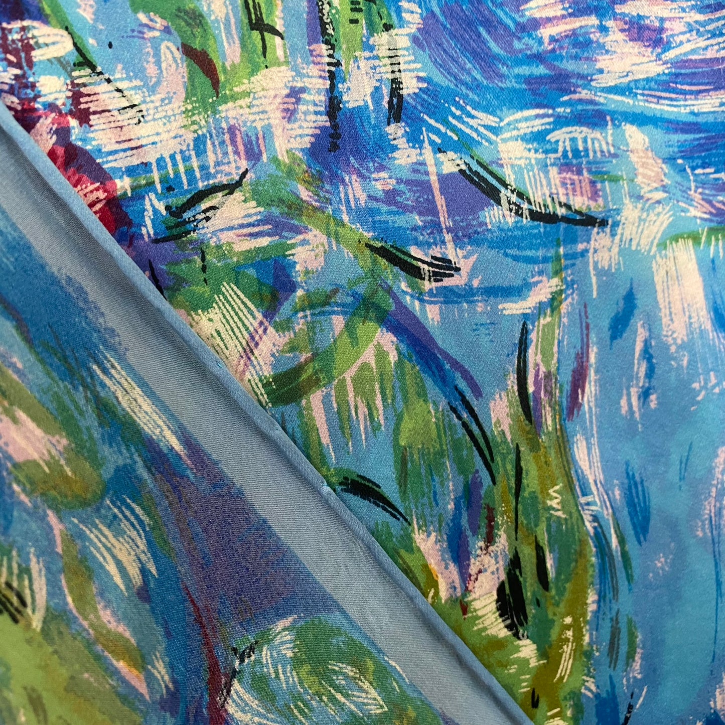 Monet Water Lilies Painting Silk Scarf - Long – 5180