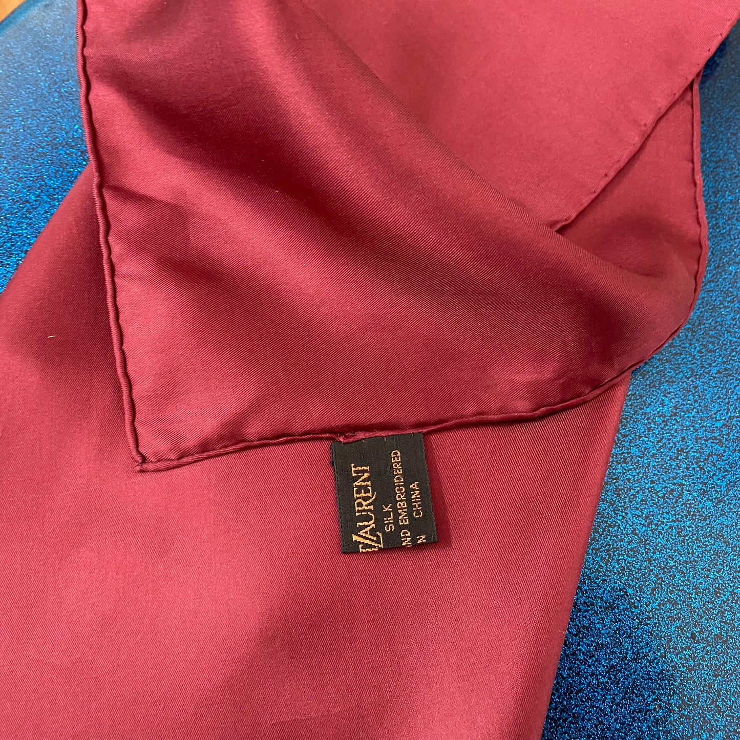 YSL Yves Saint Laurent Silk Scarf Pocket Square Hankie Square - 5191