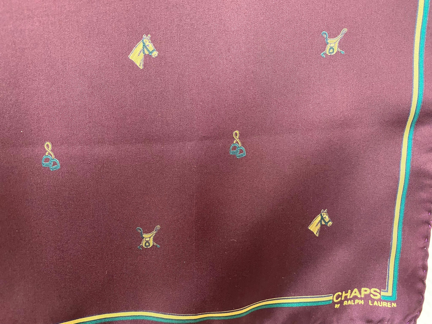 CHAPS RALPH LAUREN Designer Silk Scarf Pocket Square - 5193