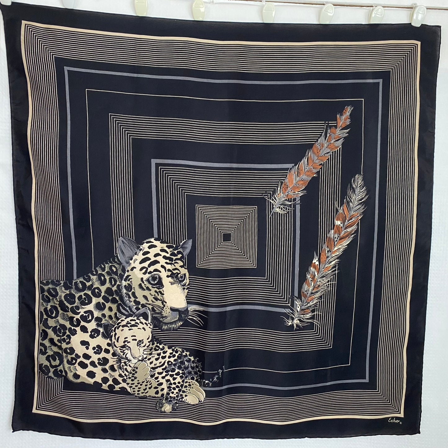 Echo Leopard Art Silk Scarf - Square – 5201