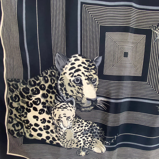 Echo Leopard Art Silk Scarf - Square – 5201