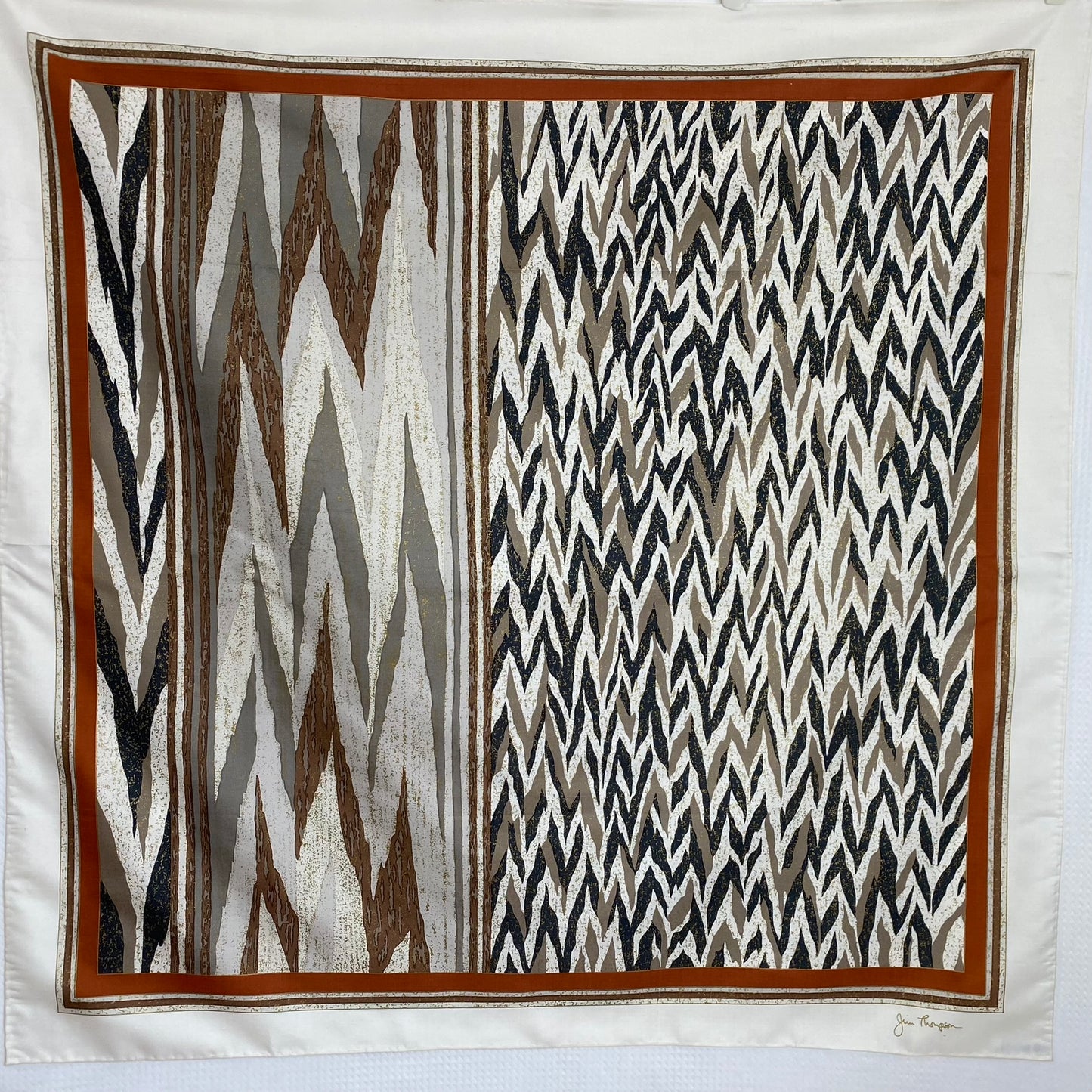 Jim Thompson Animal Print Thai Silk Scarf - Square – 5218