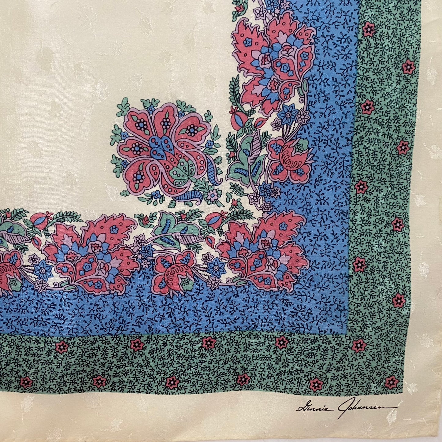 Ginnie Johansen Floral Jacquard Silk Scarf - Square – 5221