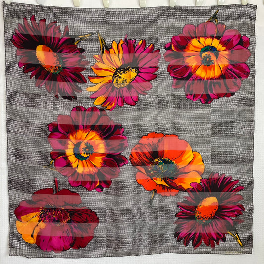 Ellen Tracy Floral Silk Scarf - Square – 5222