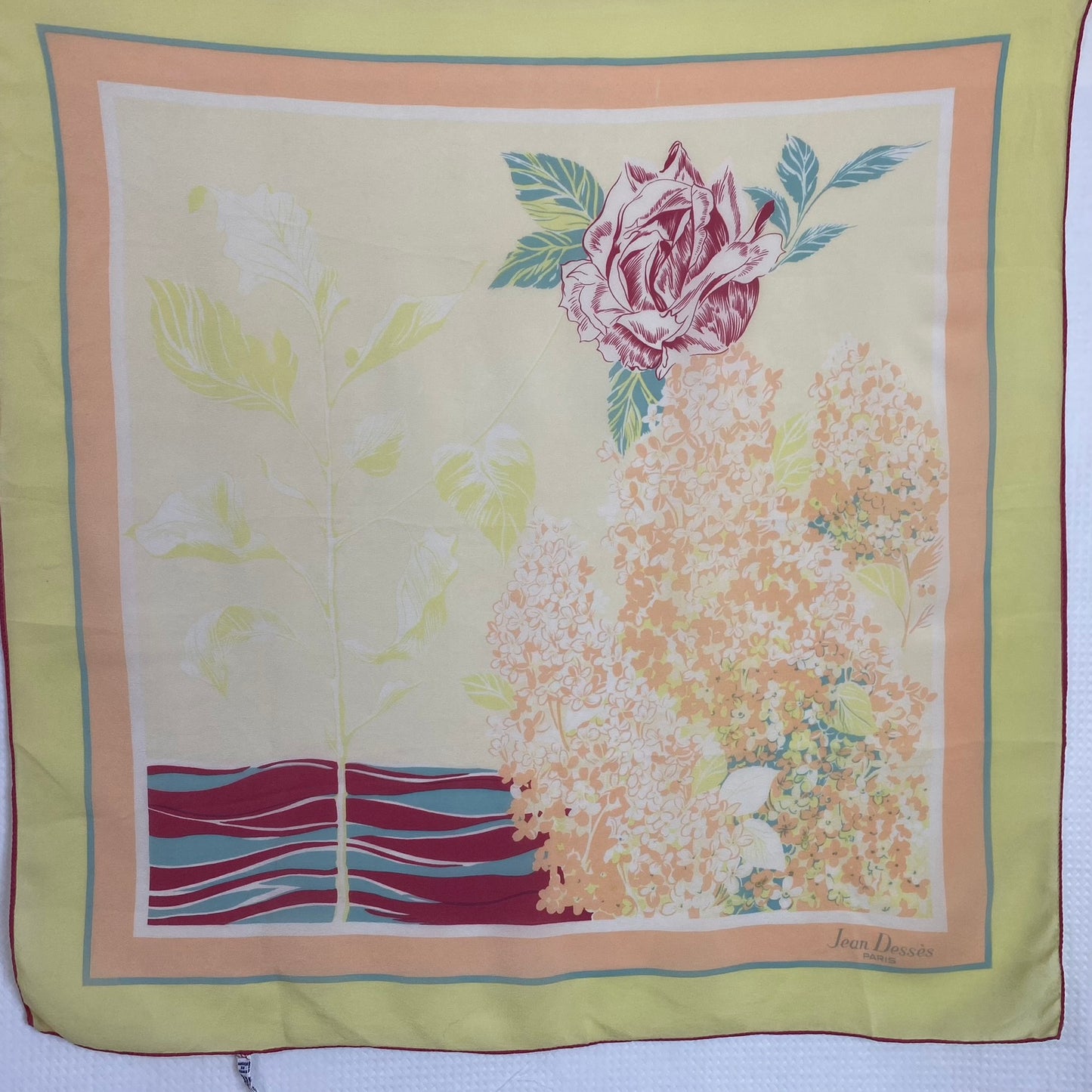 Jean Desses France Floral Silk Scarf - Square – 5223