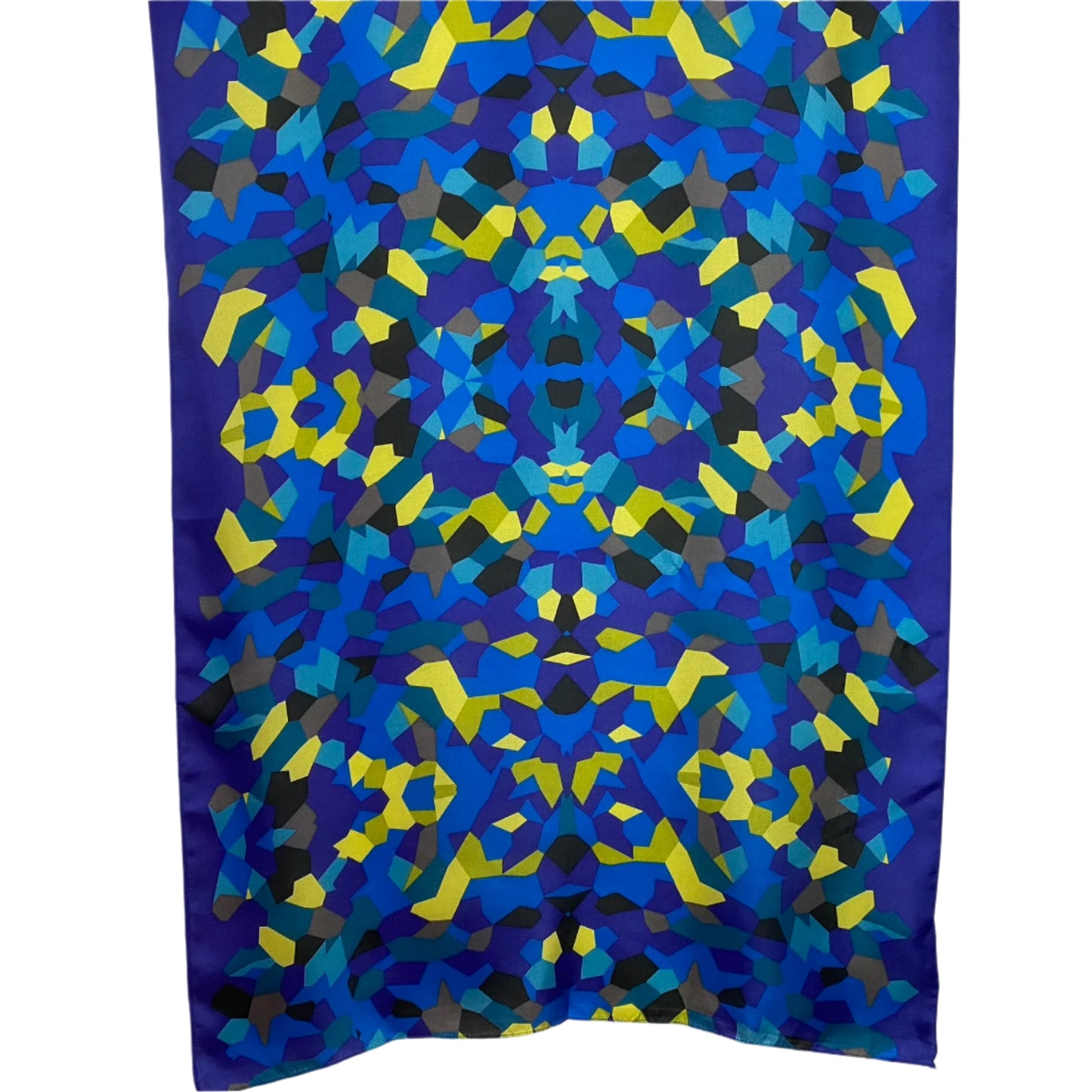 Colorful abstract patterned fabric on a white background