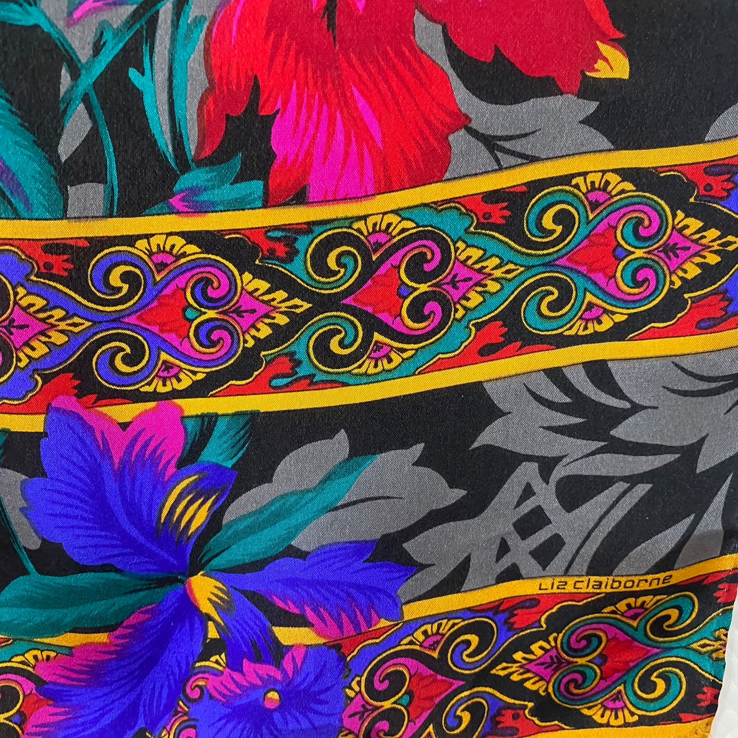 Liz Claiborne Floral Silk Scarf - Long – 5241