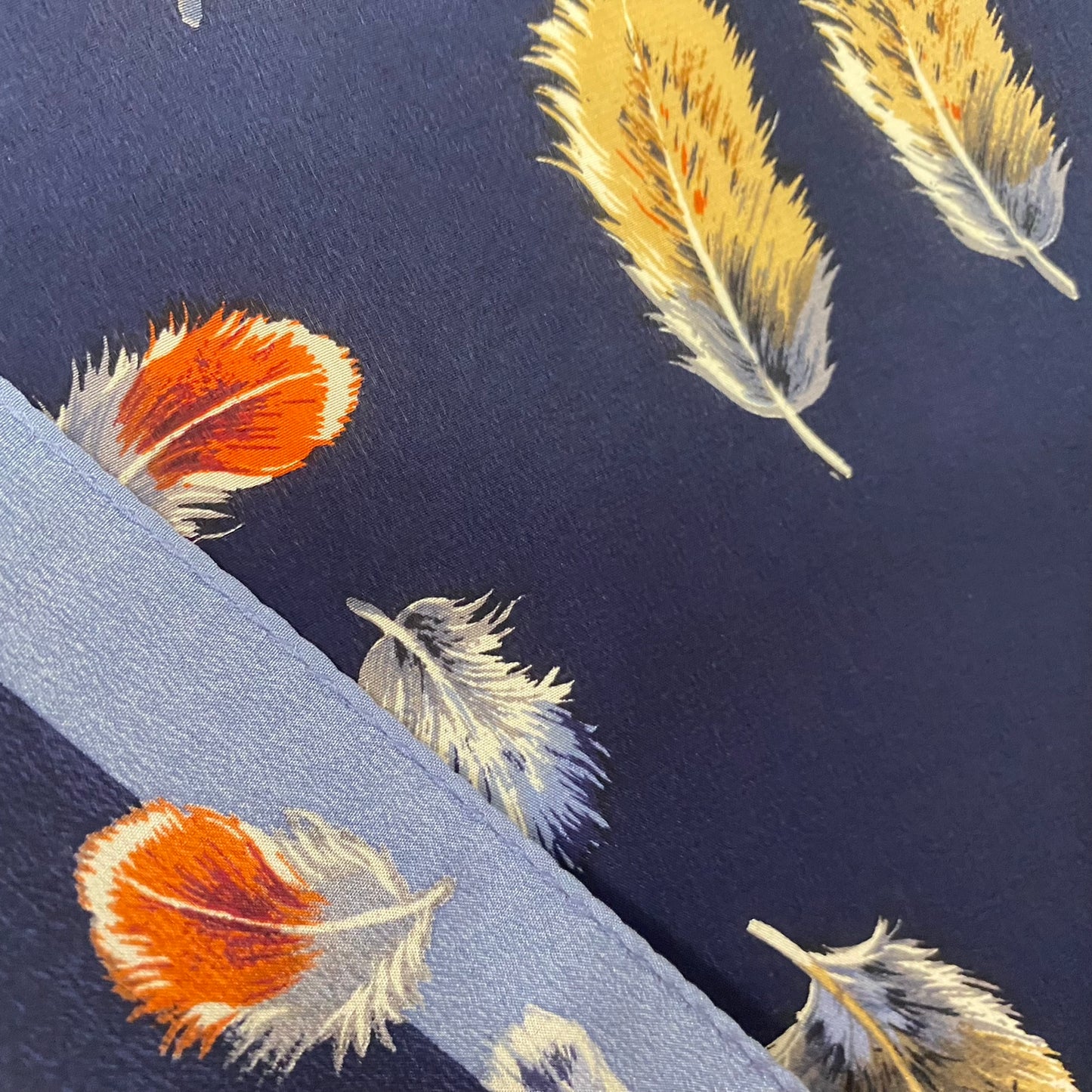 Feather Print Silk Scarf - Long – 5244