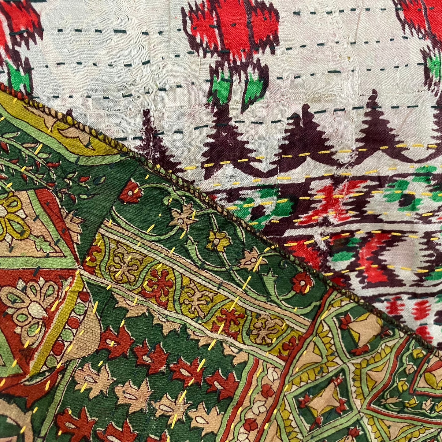 Hand Made India Upcycled Reversible Silk Scarf - Long - 5249