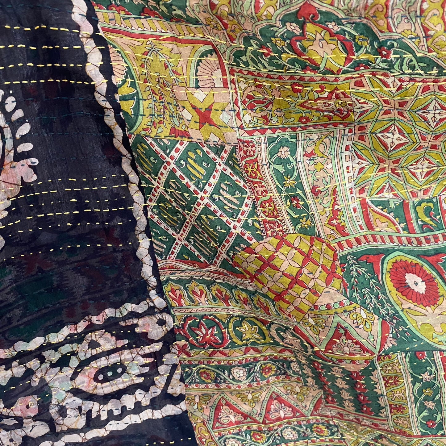 Hand Made India Upcycled Reversible Silk Scarf - Long - 5249