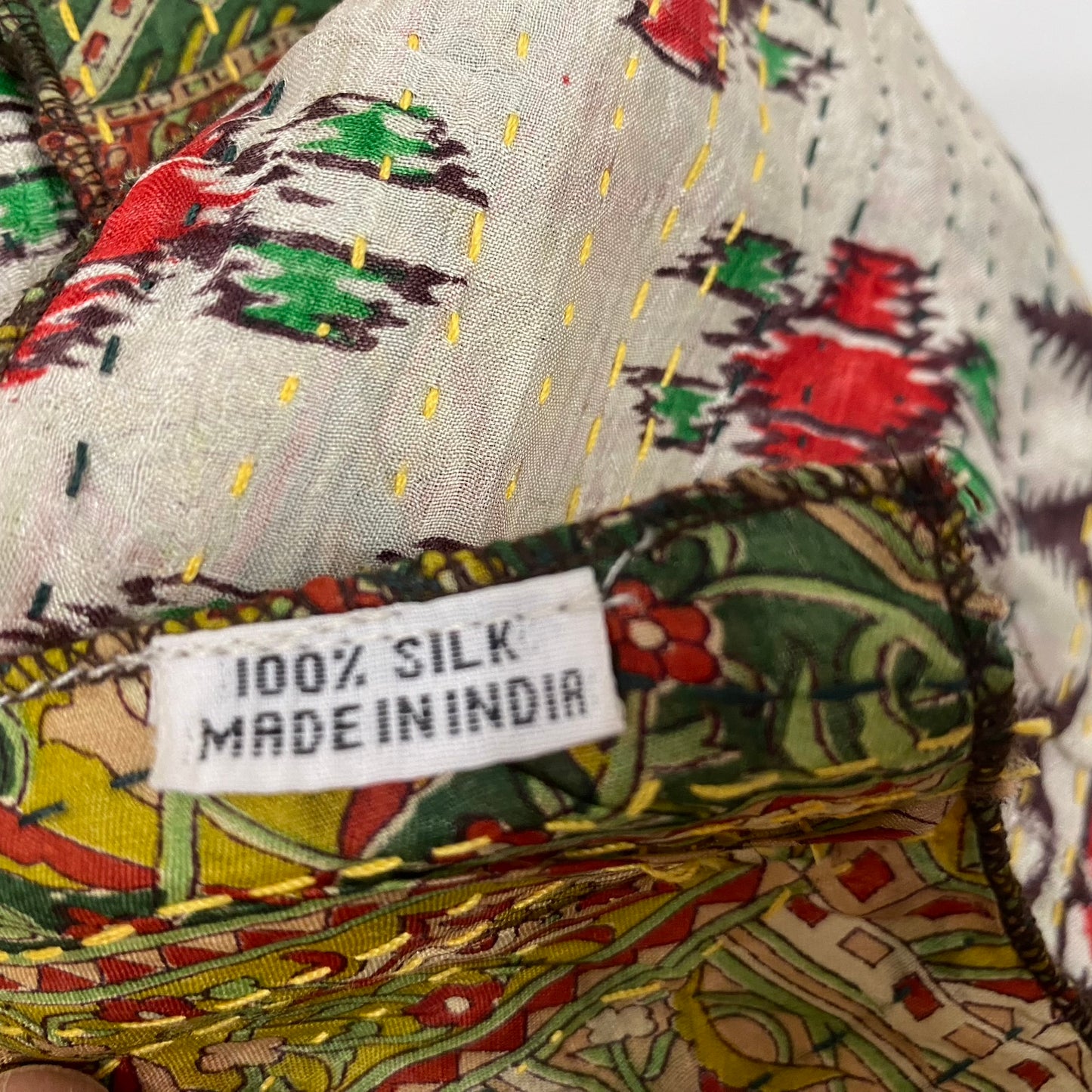 Hand Made India Upcycled Reversible Silk Scarf - Long - 5249