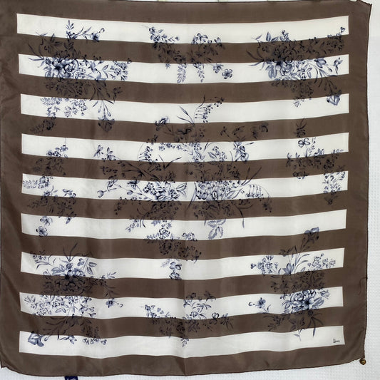Classy Honey Floral Silk Scarf - Square - 5259