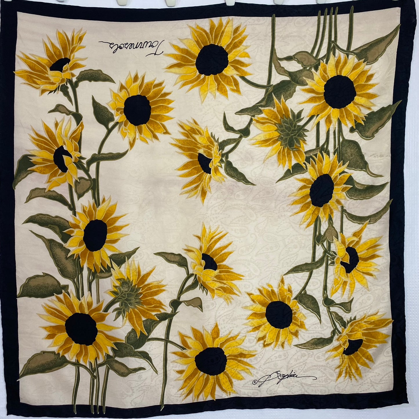 Sophie Sunflower Silk Scarf Square - 5261