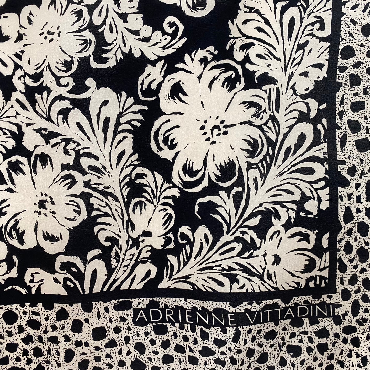 ADRIENNE VITTADINI Silk Scarf - Floral & Plume - 32" Square - 5264
