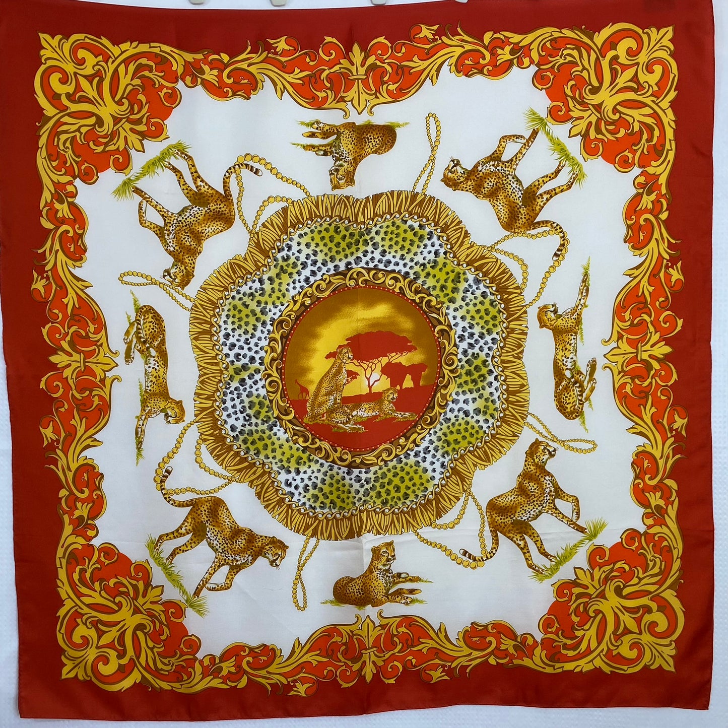 Regal Leopards Wearable Art Silk Scarf - Square - 5268