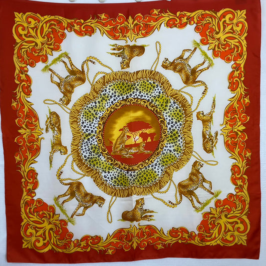 Regal Leopards Wearable Art Silk Scarf - Square - 5268