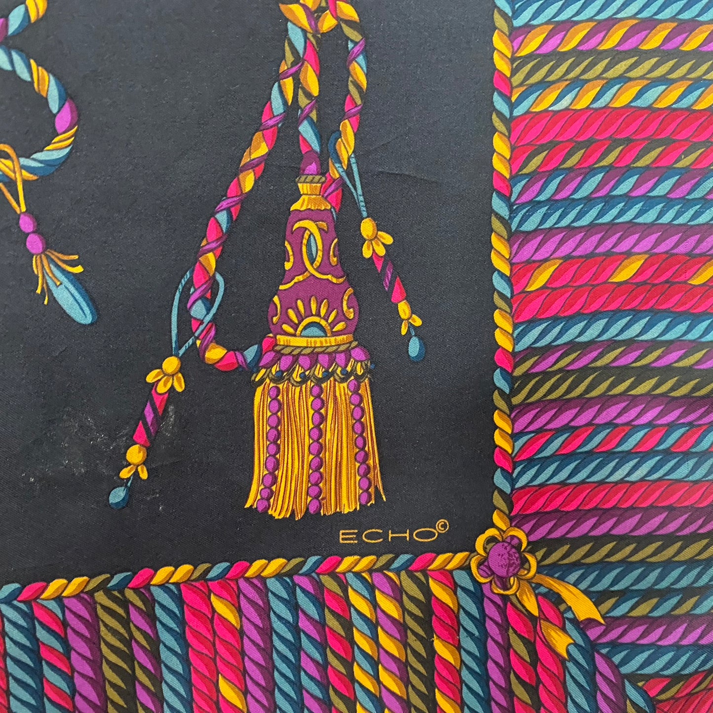 Echo Regal Tassels Silk Scarf - Square - 5272