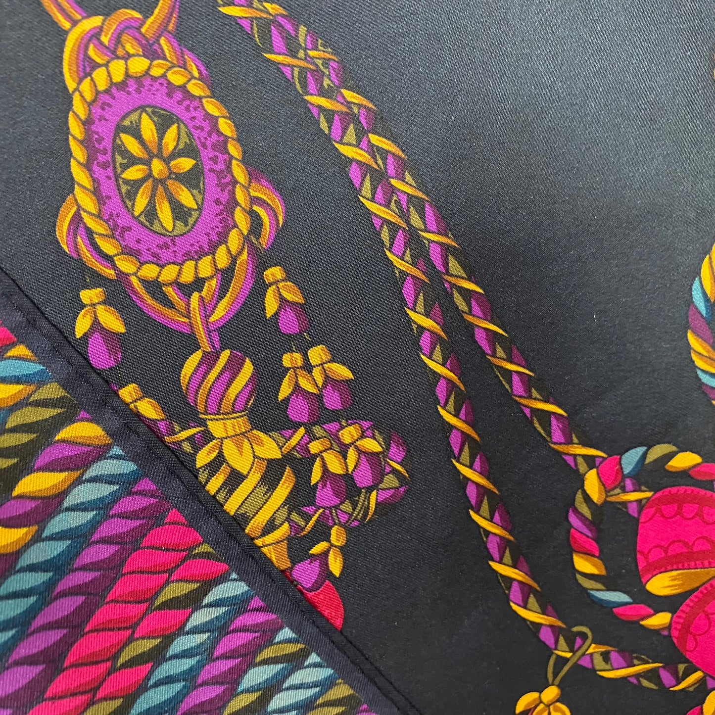 Echo Regal Tassels Silk Scarf - Square - 5272