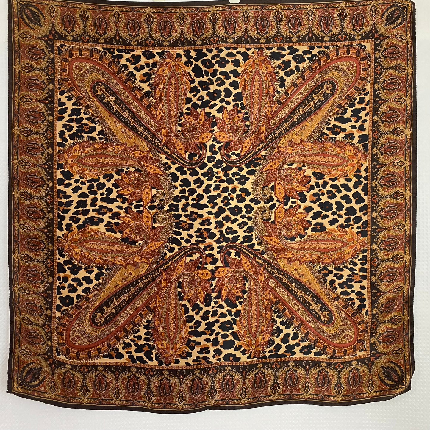 TALBOTS Silk Scarf - Square Paisley Animal Print - 5277