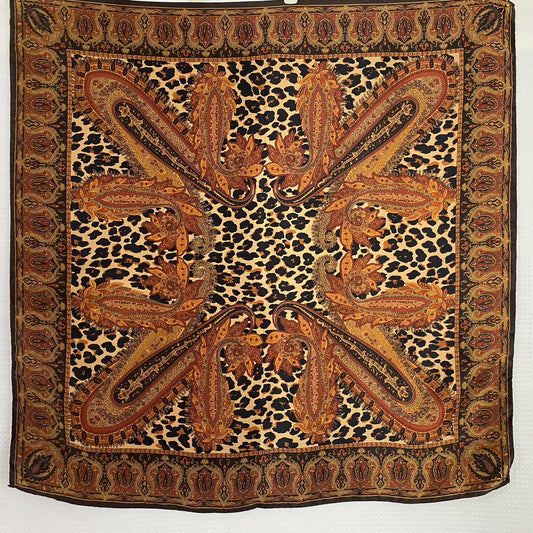 TALBOTS Silk Scarf - Square Paisley Animal Print - 5277