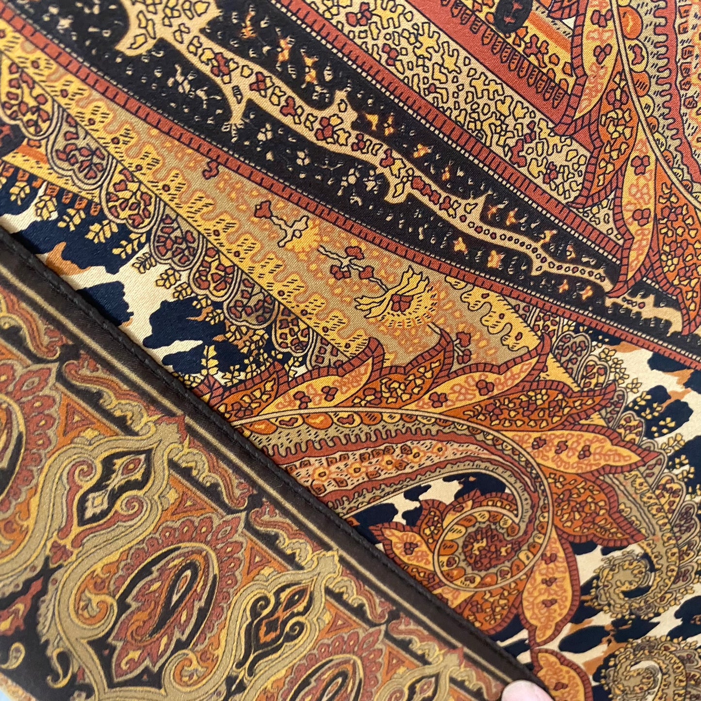 TALBOTS Silk Scarf - Square Paisley Animal Print - 5277
