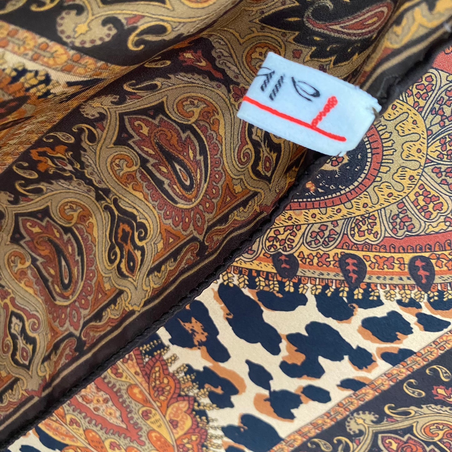 TALBOTS Silk Scarf - Square Paisley Animal Print - 5277