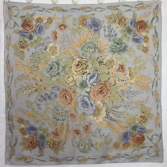 LIZ CLAIBORNE Designer Floral Silk Scarf - Square - 5282