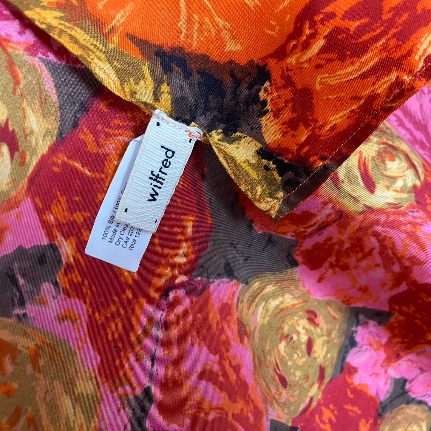 WILFRED Silk Scarf - Square Vibrant Floral Print - 5283