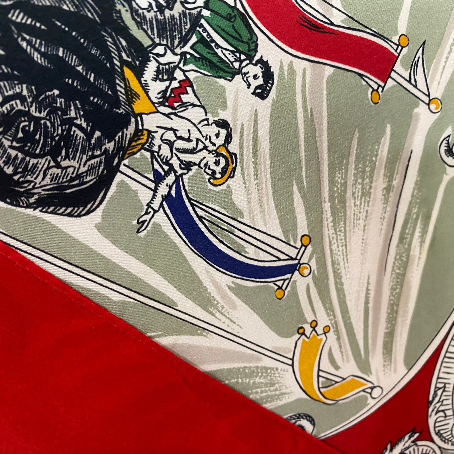 BANANA REPUBLIC Square Silk Scarf - Vintage Circus Theme Square - 5284