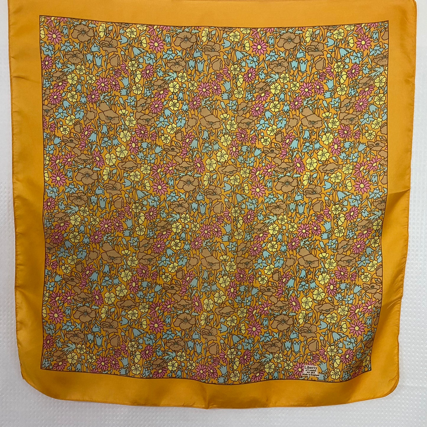 LIBERTY OF LONDON Square Silk Scarf - Floral Motif - 5285