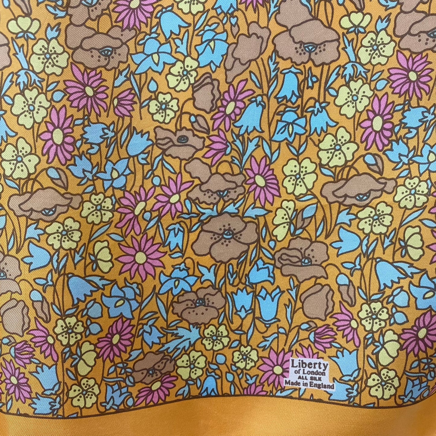 LIBERTY OF LONDON Square Silk Scarf - Floral Motif - 5285