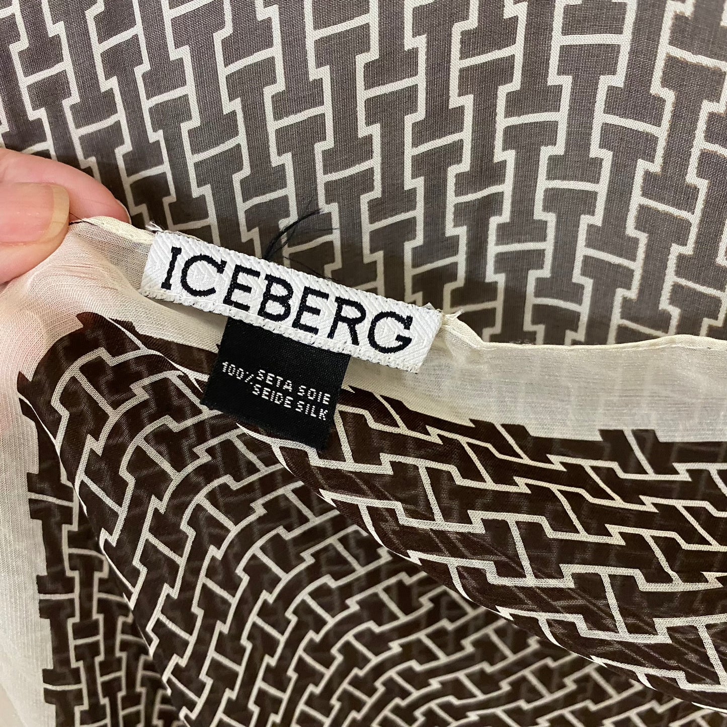 ICEBERG Designer Lightweight Silk Scarf - Long - 4924