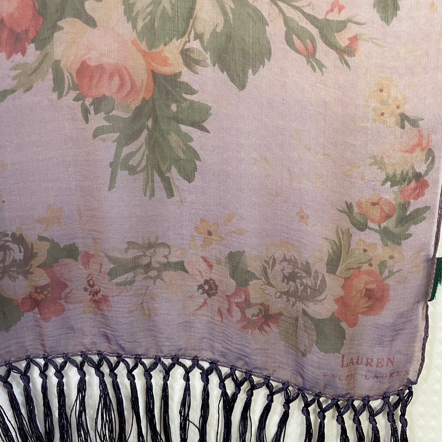 Ralph Lauren Sheer Floral Silk Scarf - Long – 4893